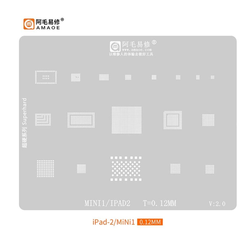 Cargue la imagen en el visor de la galería, [Amaoe] [Stencil] BGA Reballing Solder Paste Stencil For iPad/iPad2/3/4/5/Air 2/PRO/iPad mini 1/2/3/4/ Soldering Mesh - Polar Tech Australia
