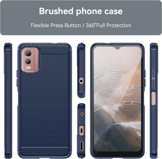 Nokia C32 - Shield Shockproof Rugged Heavy Duty Case With 2PC 9HD Tempered Glass Screen Protector