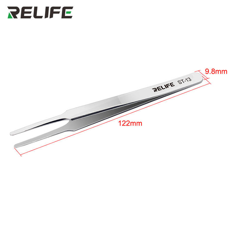 Cargue la imagen en el visor de la galería, [ST-13] RELIFE Precision Flat Tip Tweezers - Polar Tech Australia
