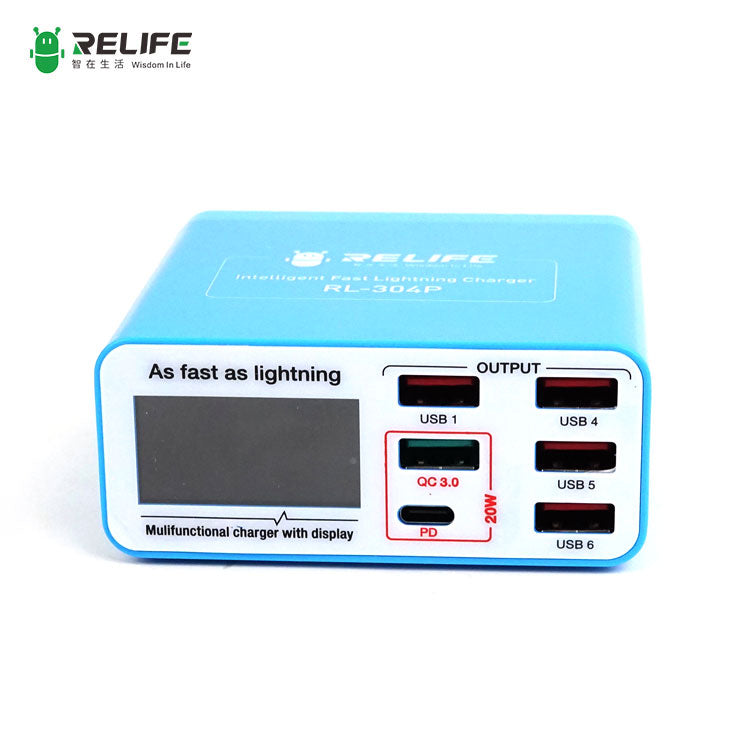 Load image into Gallery viewer, [RL-304P] RELIFE Smart 6-Port Digital Display Lightning Charger - Polar Tech Australia
