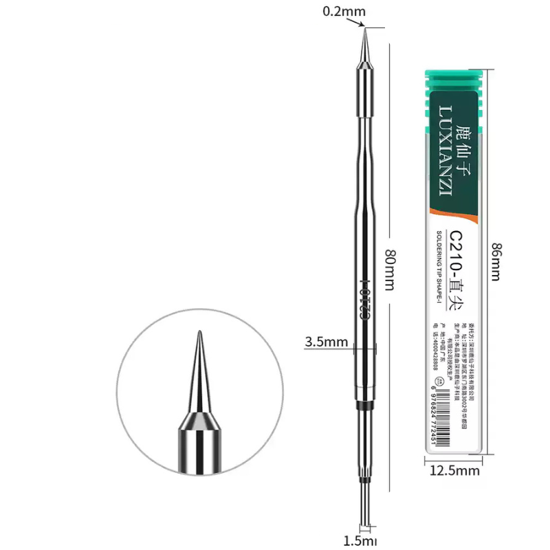 Chargez l&#39;image dans la visionneuse de la galerie, [LXZ924211] C210 Soldering Iron Tip Replacement Compatible with JBC T26 Soldering Station Handle, Soldering Iron, Soldering Bent Tip Knife Head
