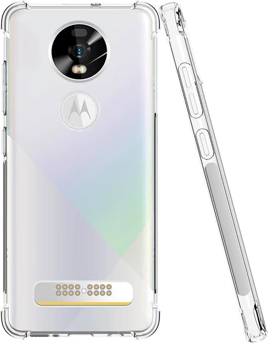 Motorola Moto Z4/Moto Z4 Play/Moto Z4 Force - AirPillow Cushion Transparent Soft Clear TPU Four Corners Protective Case