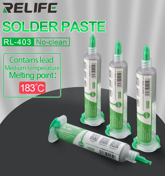 [RL-403] RELIFE 183℃ Solder Paste (syringe) - Polar Tech Australia