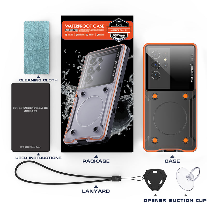 Chargez l&#39;image dans la visionneuse de la galerie, [Shellbox Pro][Up to 6.9 inch] - Universal Redpepper Full Covered Waterproof Heavy Duty Tough Armor Case - Polar Tech Australia
