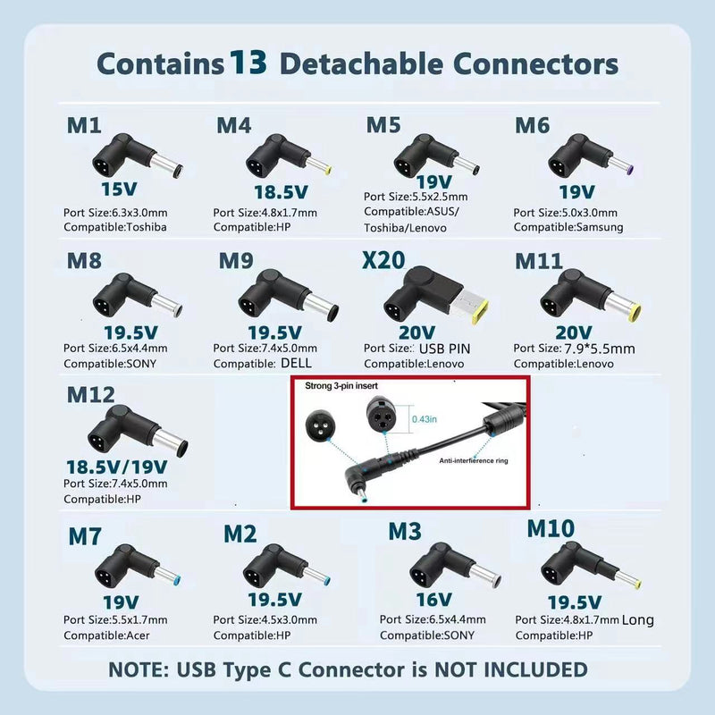 Cargue la imagen en el visor de la galería, [13 Tips][Max 90W][AU Plug] Universal HP Dell ASUS Acer Toshiba Fujitsu AC Power Adapter Laptop Charger - Polar Tech Australia
