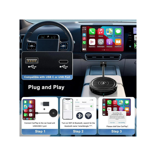 Plug and Play Wireless CarPlay Adapter AI BOX for iPhone 11/12/13/14/15/16