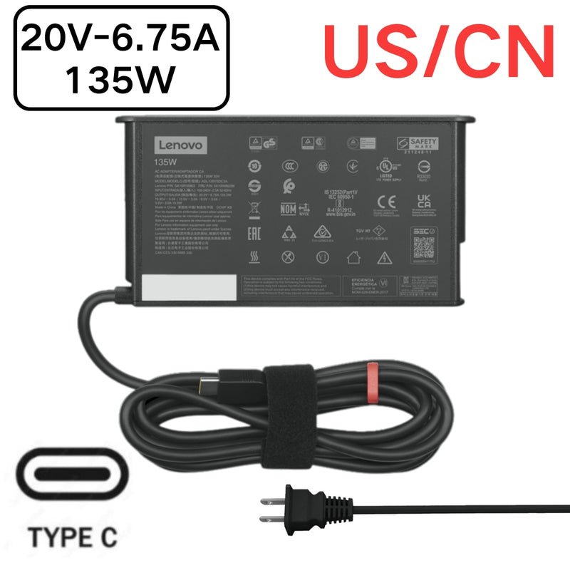 Chargez l&#39;image dans la visionneuse de la galerie, [20V-6.75A/135W][Type C] Lenovo Thinkpad Laptop AC Power Supply Adapter Charger
