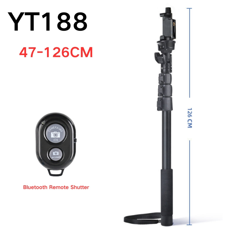 Cargue la imagen en el visor de la galería, [YT088] Portable Selfie Stick Tripod With Bluetooth Remote Extendable Travel Lightweight Tripod Stand for Selfie, Live Streaming, Video Conference, Compatible With All Phones
