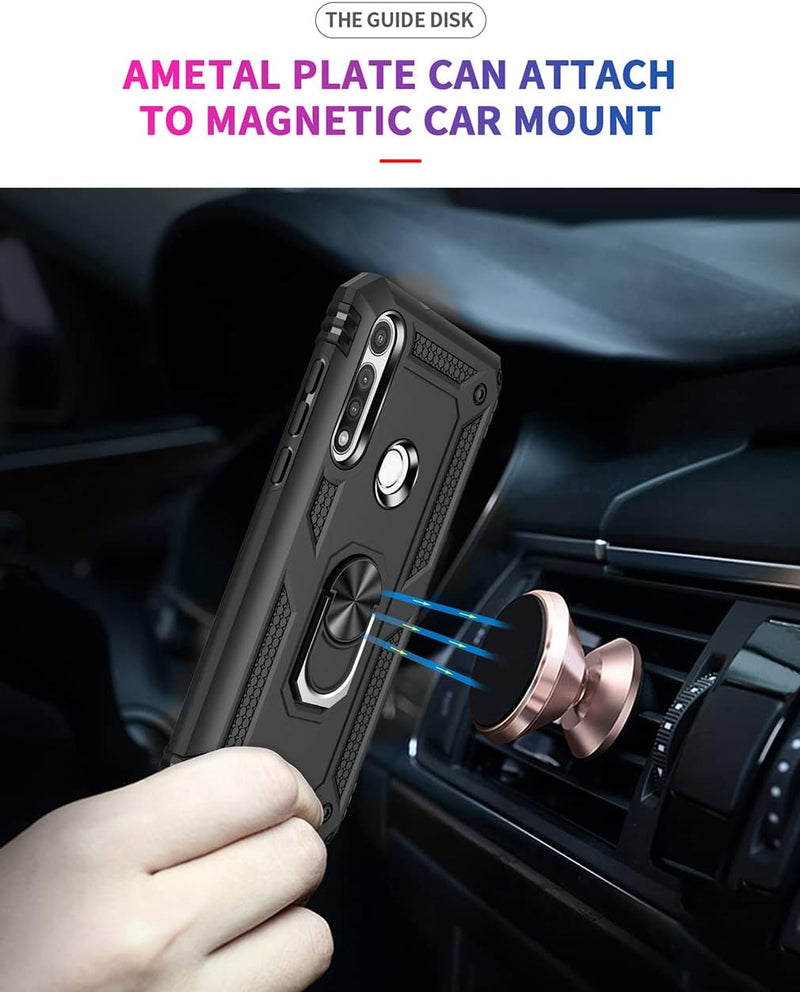 Cargue la imagen en el visor de la galería, [Magnetic Ring Kickstand] Motorola Moto G Fast - Shield Shockproof Rugged Heavy Duty Case
