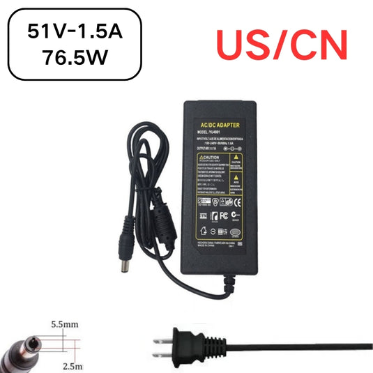 [51V-1.5A][5.5x2.5] Universal Computer/Monitor/CCTV POE Switch - Power Supply Adapter Wall Charger