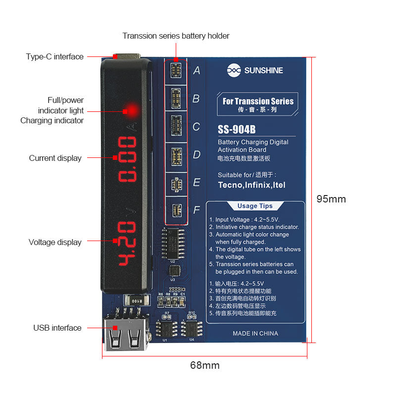 Cargue la imagen en el visor de la galería, [SS-904B] SUNSHINE Transsion series battery charging digital display activation board - Polar Tech Australia
