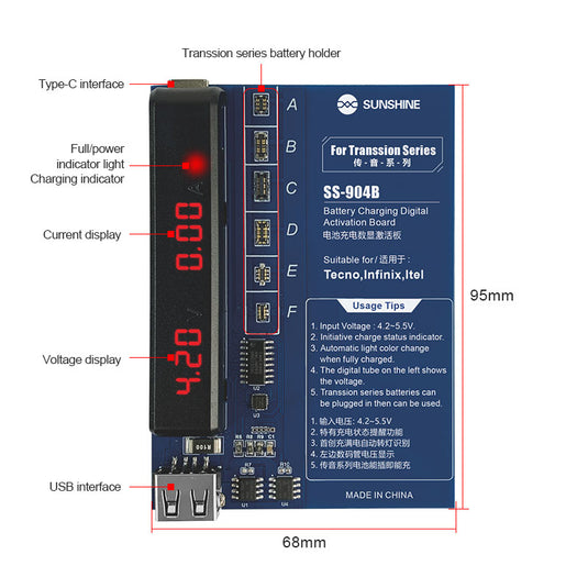 [SS-904B] SUNSHINE Transsion series battery charging digital display activation board - Polar Tech Australia