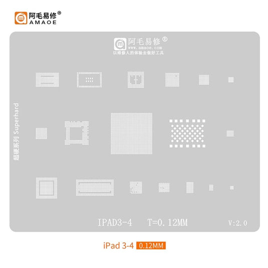 [Amaoe] [Stencil] BGA Reballing Solder Paste Stencil For iPad/iPad2/3/4/5/Air 2/PRO/iPad mini 1/2/3/4/ Soldering Mesh - Polar Tech Australia