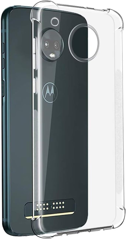 Motorola Moto Z4/Moto Z4 Play/Moto Z4 Force - AirPillow Cushion Transparent Soft Clear TPU Four Corners Protective Case