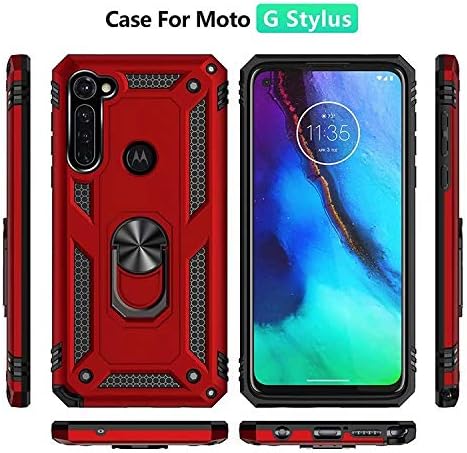 Cargue la imagen en el visor de la galería, [Magnetic Ring Kickstand] Motorola Moto G Stylus - Shield Shockproof Rugged Heavy Duty Case
