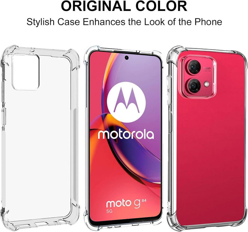 Cargue la imagen en el visor de la galería, Motorola Moto G84 5G - AirPillow Cushion Transparent Soft Clear TPU Four Corners Protective Case
