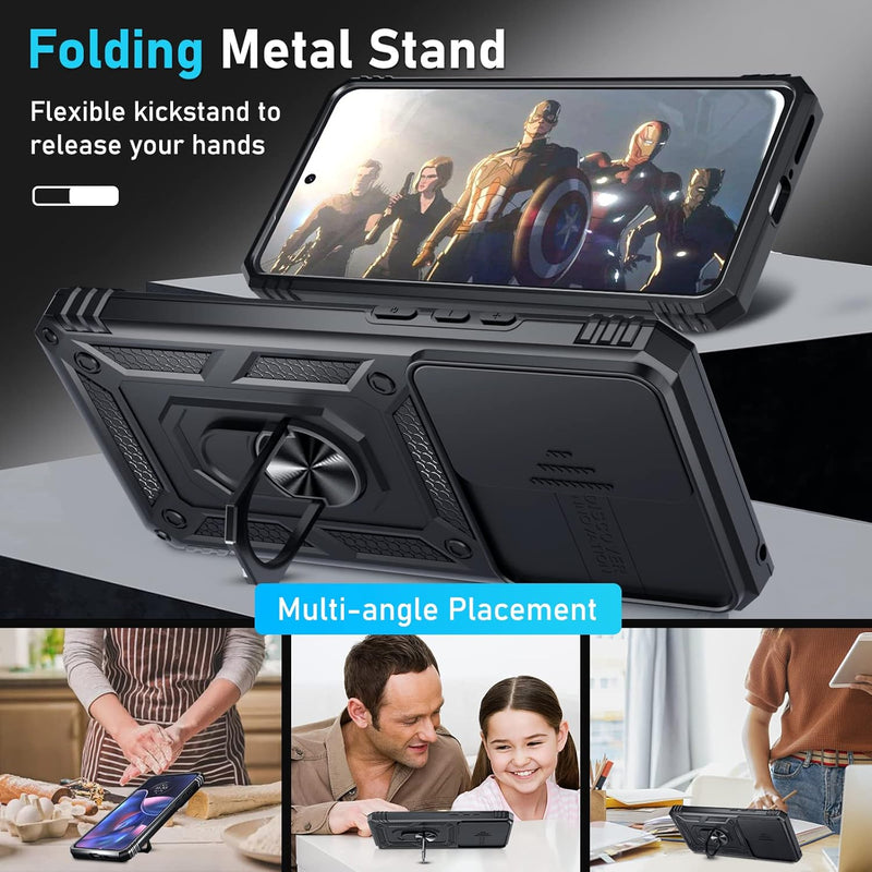 Load image into Gallery viewer, [Magnetic Ring Kickstand][Camera Cover] Motorola Moto Edge 2022 - Shield Shockproof Rugged Heavy Duty Case
