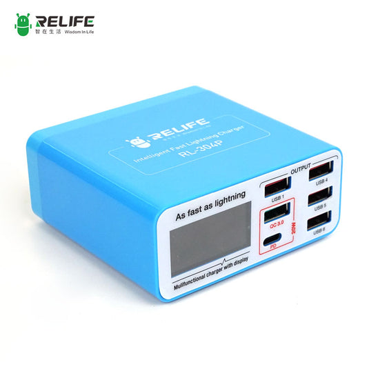 [RL-304P] RELIFE Smart 6-Port Digital Display Lightning Charger - Polar Tech Australia