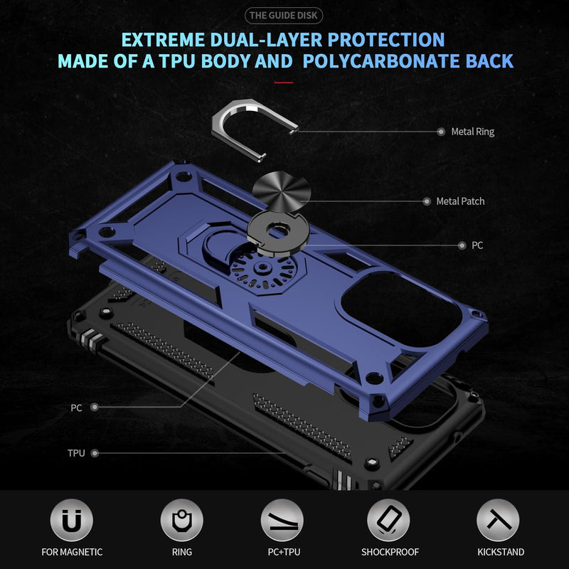 Cargue la imagen en el visor de la galería, [Built-in 360-degree rotatable ring bracket] Motorola Moto Edge 2024 - Shield Shockproof Rugged Heavy Duty Case
