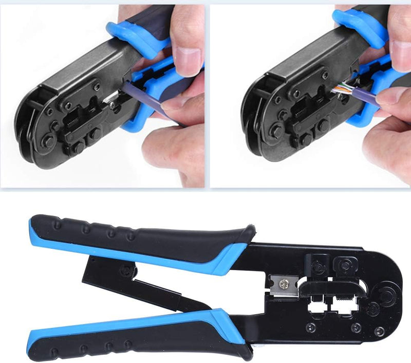 Chargez l&#39;image dans la visionneuse de la galerie, [TL-N568R] Portable Self-adjusting 6P/8P Crimping Pliers Wire Cable End Sleeve Ferrule Cutter Crimper Network Ethernet Internet Cable Clamp Tool - Polar Tech Australia
