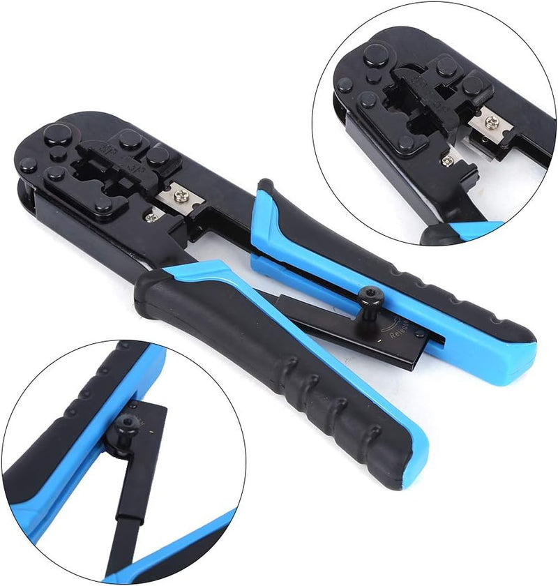 Chargez l&#39;image dans la visionneuse de la galerie, [TL-N568R] Portable Self-adjusting 6P/8P Crimping Pliers Wire Cable End Sleeve Ferrule Cutter Crimper Network Ethernet Internet Cable Clamp Tool - Polar Tech Australia
