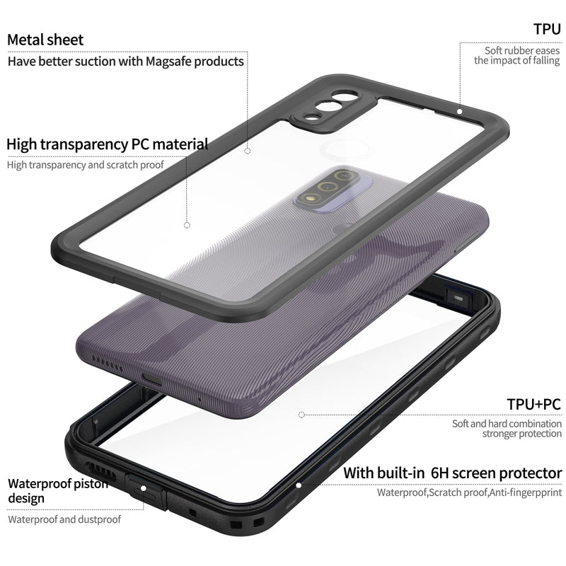 Chargez l&#39;image dans la visionneuse de la galerie, [A-Series] Motorola Moto G Pure (2021) - Redpepper Full Covered Waterproof Heavy Duty Tough Armor Case
