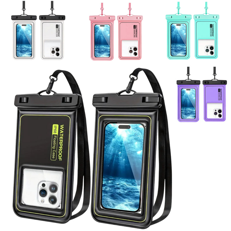 Load image into Gallery viewer, [Waterproof Phone Pouch] iPhone 16/15/14/13/12 Pro Max Plus Samsung Galaxy S24/S23/S22/S21 Google Pixel Etc, Up to 6.9&#39;&#39; - IP68 Universal Floating Float Water Proof Cell Phone Dry Bag Phone Case Protector
