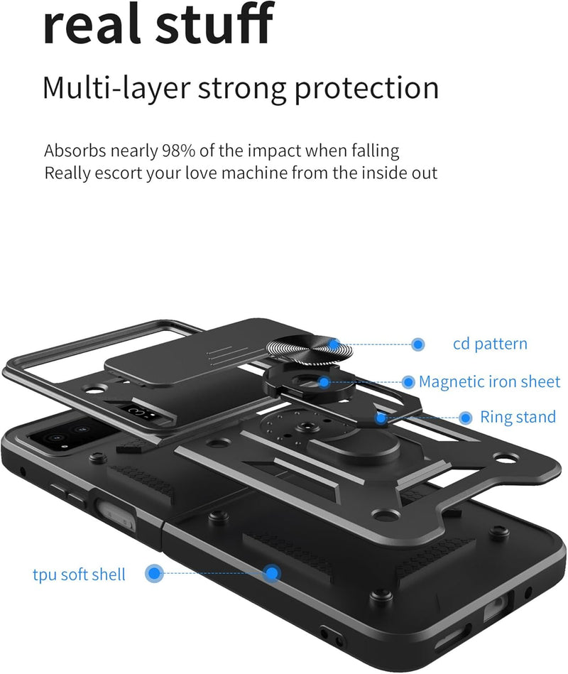 Cargue la imagen en el visor de la galería, [Sliding Camera Cover][Built-in Stand] Motorola Moto Razr 40/Razr 2023 - Military Grade Hard PC Rugged Heavy Duty Case
