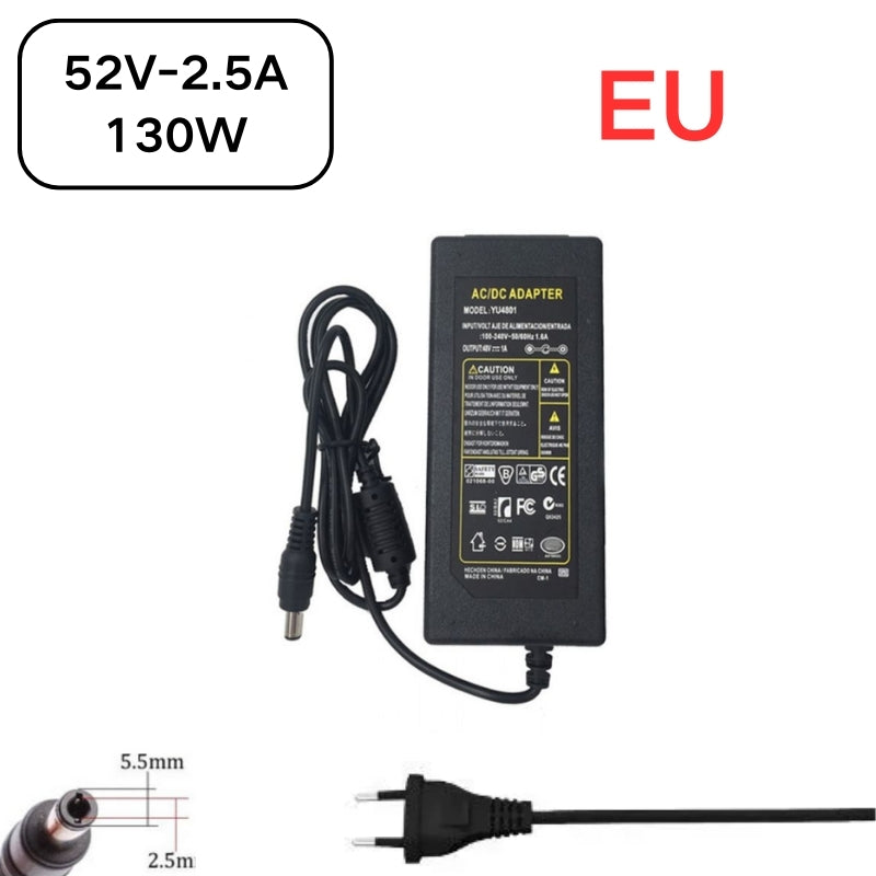 Cargue la imagen en el visor de la galería, [52V-2.5A][5.5x2.5] Universal Computer/Monitor/CCTV POE Switch - Power Supply Adapter Wall Charger
