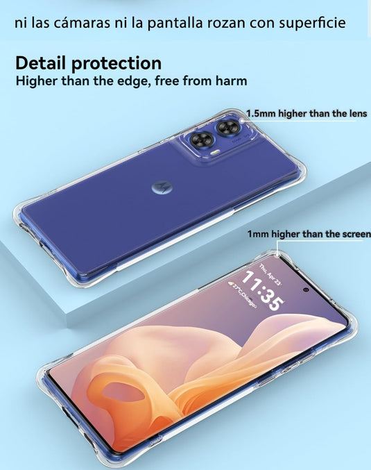 Motorola Moto G85 5G/S50 Neo - AirPillow Cushion Transparent Soft Clear TPU Four Corners Protective Case