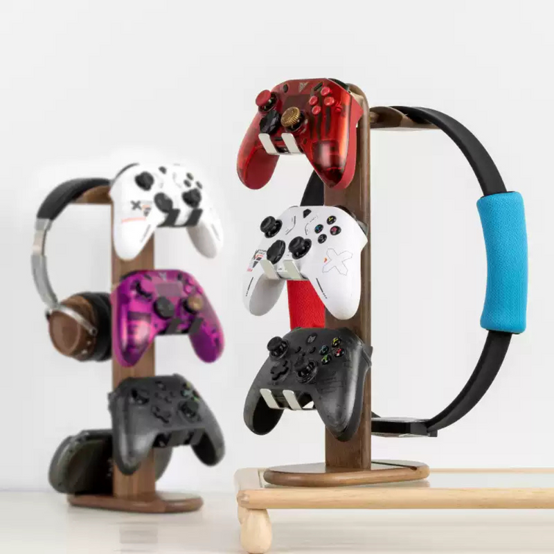 Chargez l&#39;image dans la visionneuse de la galerie, Wooden Headphone Stand, Switch Game Controller, Xbox Solid Wood Storage Rack
