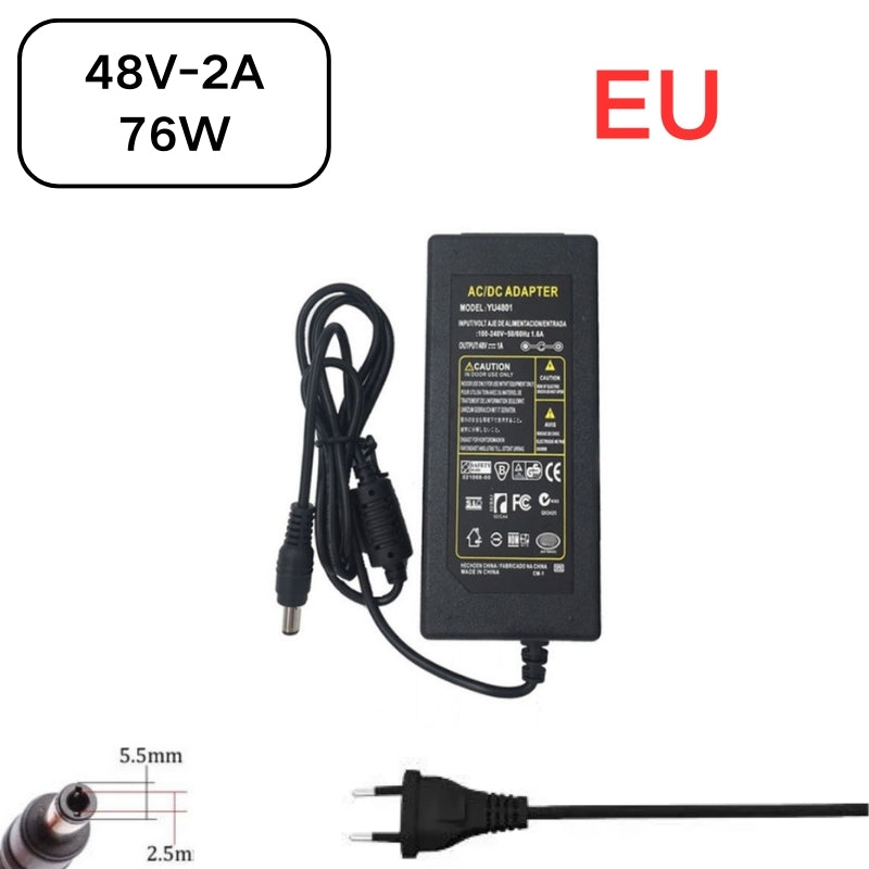 Cargue la imagen en el visor de la galería, [48V-2A][5.5x2.5] Universal Computer/Monitor/CCTV POE Switch - Power Supply Adapter Wall Charger
