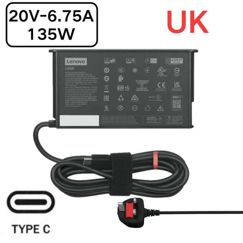 Cargue la imagen en el visor de la galería, [20V-6.75A/135W][Type C] Lenovo Thinkpad Laptop AC Power Supply Adapter Charger
