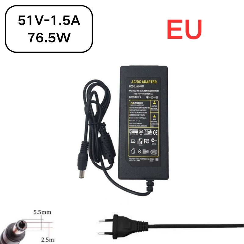 Cargue la imagen en el visor de la galería, [51V-1.5A][5.5x2.5] Universal Computer/Monitor/CCTV POE Switch - Power Supply Adapter Wall Charger
