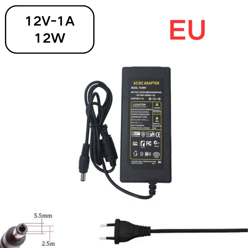 Cargue la imagen en el visor de la galería, [12V-1A][5.5x2.5] Universal Computer/Monitor/CCTV POE Switch - Power Supply Adapter Wall Charger
