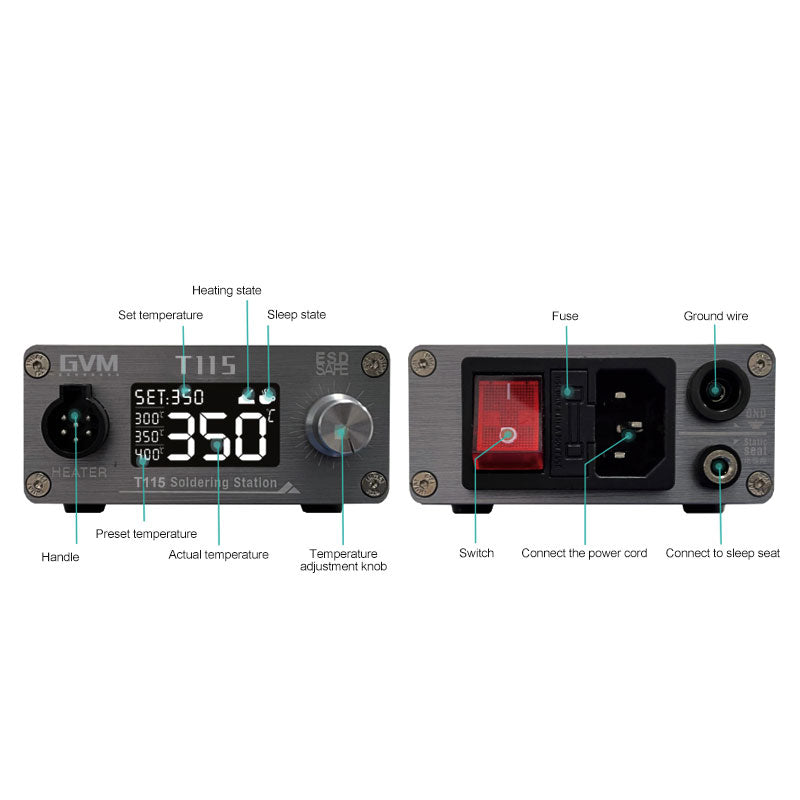 Cargue la imagen en el visor de la galería, [T115] GVM Mobile Phone Repair Constant Temperature Welding Station - Polar Tech Australia
