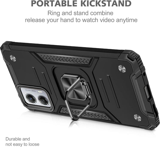 [Magnetic Rotable Kickstand] Motorola Moto G53 - Shield Shockproof Rugged Heavy Duty Case