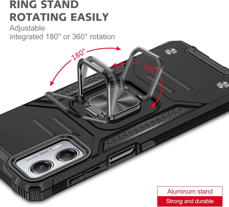 Chargez l&#39;image dans la visionneuse de la galerie, [Magnetic Rotable Kickstand] Motorola Moto G53 - Shield Shockproof Rugged Heavy Duty Case
