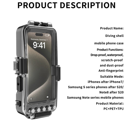 [30 Meters] - 2nd Gen Blue Tooth Universal  Redpepper IP68 Waterproof Heavy Duty Tough Armor Case