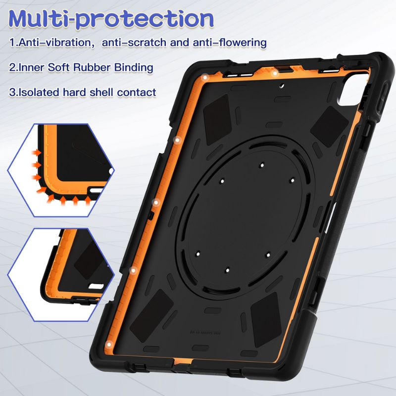 Cargue la imagen en el visor de la galería, Apple iPad Air 13 (2024) 13.0&quot; Heavy Duty Rugged Shockproof With Shoulder Strap &amp; Handle Stand Ring - Polar Tech Australia
