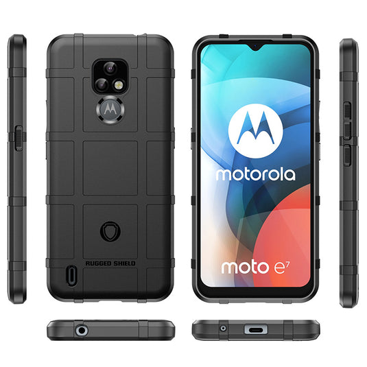 Motorola Moto E7/E7Plus/E7 Power/E7i Power - Shield Shockproof Rugged Heavy Duty Case With 2PC 9H Glass Screen Protector