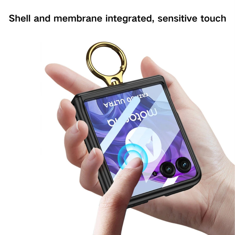 Load image into Gallery viewer, [With Ring Stand] Motorola Razr 50/Ultra - Magnetic Hinge Shockproof Phone Case
