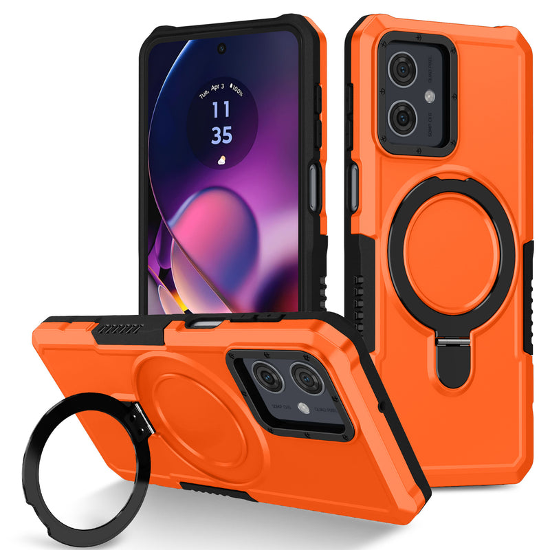 Cargue la imagen en el visor de la galería, [Ring Rotating Stand] Motorola Moto E14/G14 - Shield Shockproof Rugged Heavy Duty Case
