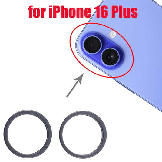 Apple iPhone 16 Plus - Rear Camera Glass Lens Metal Outside Protector Hoop Ring