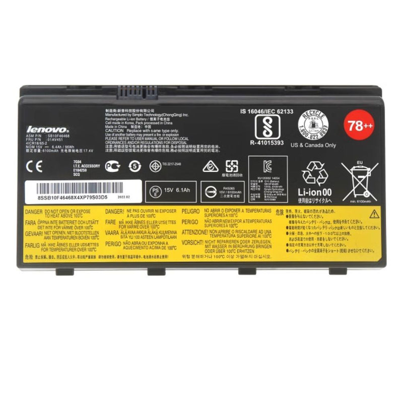 Load image into Gallery viewer, [01AV451] Lenovo ThinkPad P70(20ER002KUS)/P70-20ER 00HW030 78++ Replacement Battery - Polar Tech Australia
