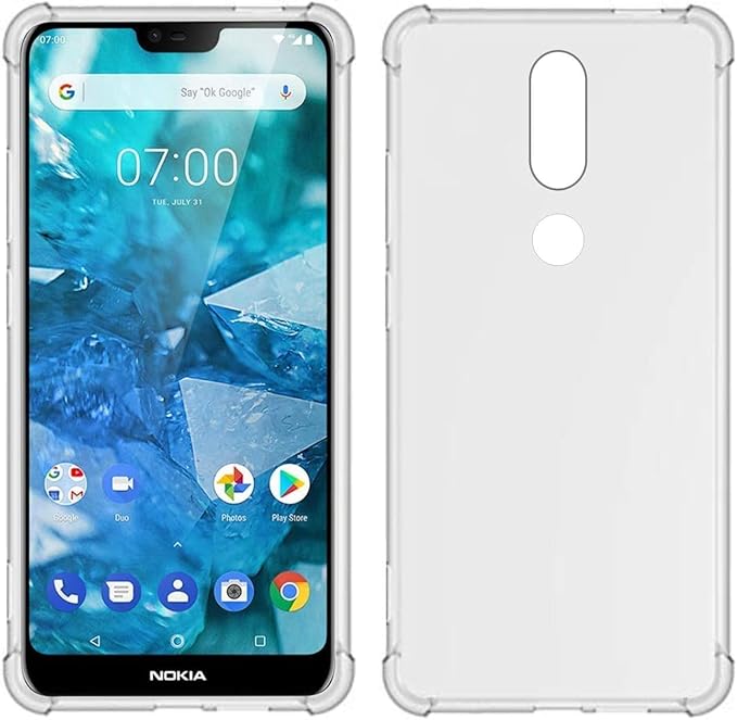 Load image into Gallery viewer, Nokia 7.1 - AirPillow Cushion Transparent Soft Clear TPU Four Corners Protective Case With 2PC 9HD Tempered Glass Screen Protector
