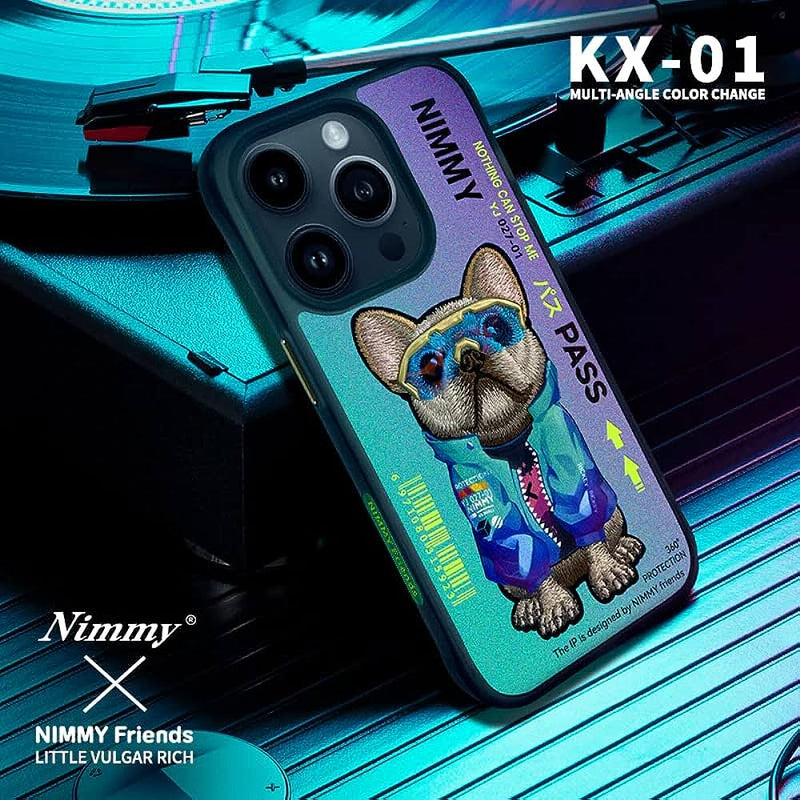 Cargue la imagen en el visor de la galería, Nimmy Pet Animal Series iPhone 13/14/15/Pro/Max Embroidery 3D Cute Cool Case - Polar Tech Australia
