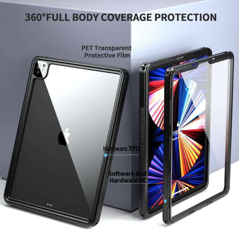 Cargue la imagen en el visor de la galería, Apple iPad Pro 12.9&quot; 5th &amp; 6th Gen 2021 &amp; 2022 Version Shellbox Waterproof Heavy Duty Lifeproof Style Case - Polar Tech Australia
