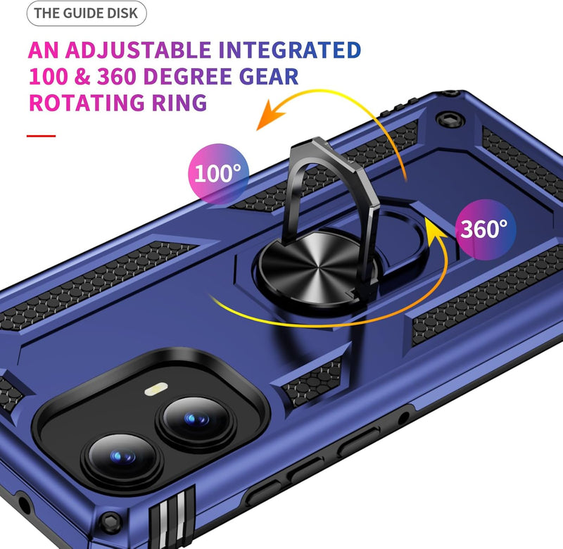 Cargue la imagen en el visor de la galería, [Built-in 360-degree rotatable ring bracket] Motorola Moto Edge 2024 - Shield Shockproof Rugged Heavy Duty Case
