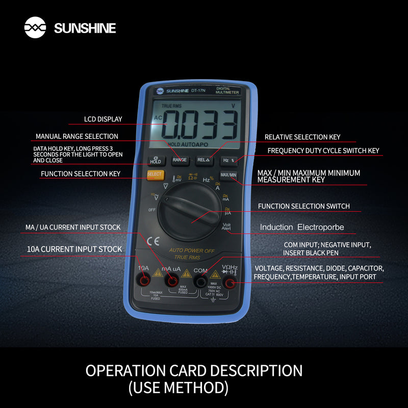 Cargue la imagen en el visor de la galería, [DT-17N] SUNSHINE Fully Automatic Digital Multimeter - Polar Tech Australia
